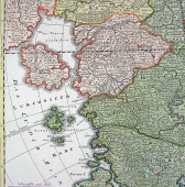 Mapa Schlaraffenlandu alias Accurata Utopiae Tabula, výřez